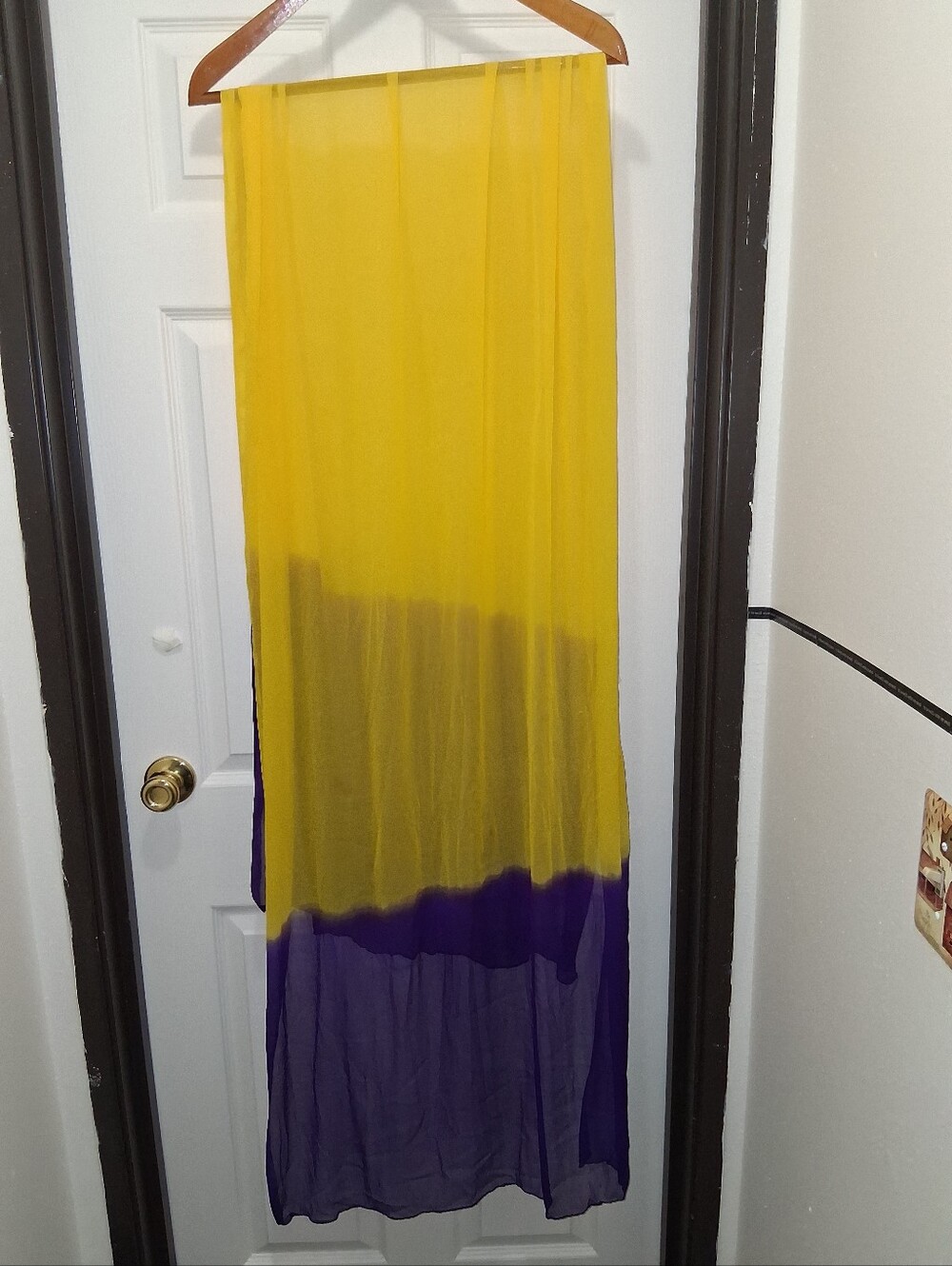 Boho Yellow & Purple Dip Dye Scarf Wrap